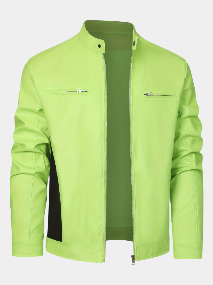 STAND COLLAR ZIP JACKET FOR MEN