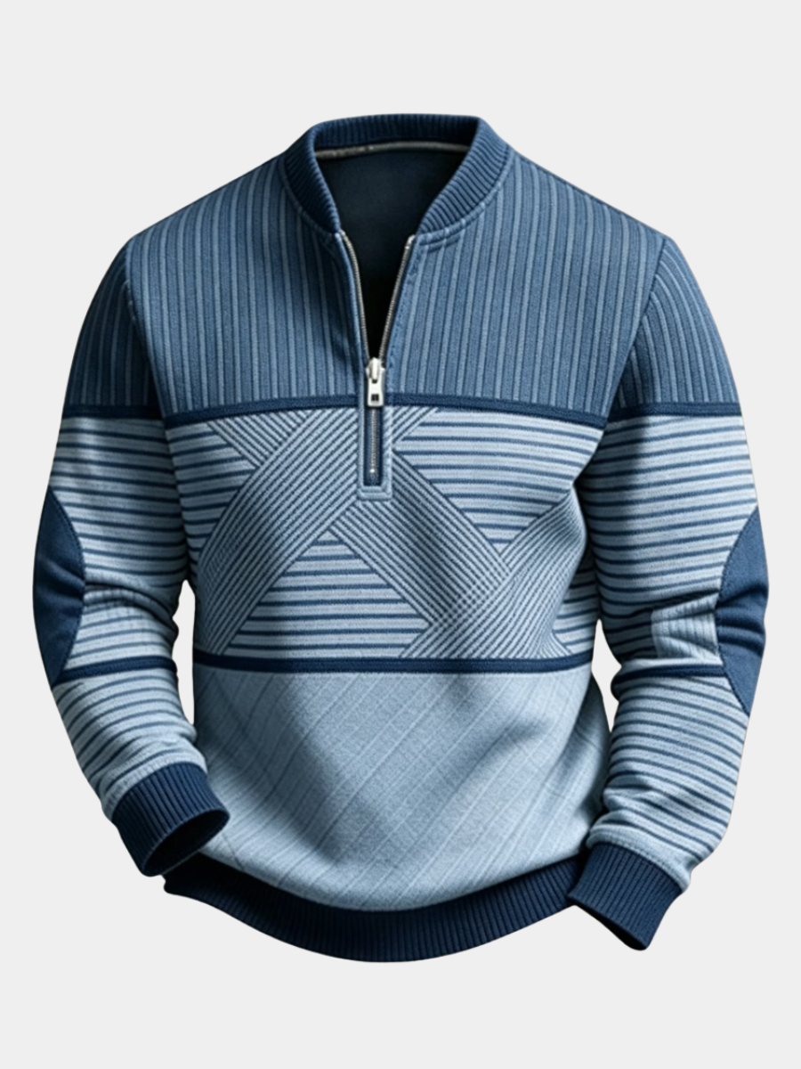 CONTRAST HALF ZIP SWEATER FOR MEN