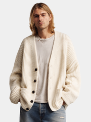 OVERSIZED V NECK CARDIGAN FOR MEN
