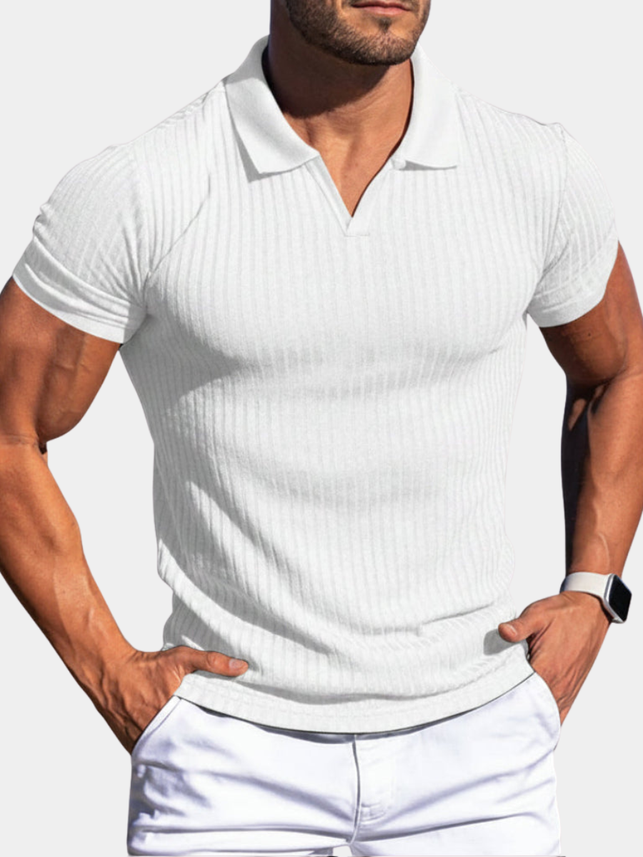 SLIM TEXTURED POLO SHIRT FOR MEN