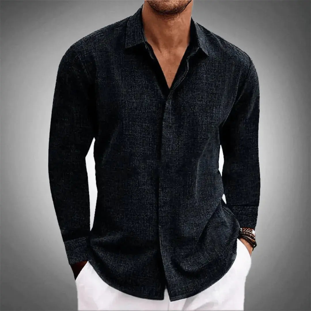 TEXTURED LINEN SHIRT FOR MEN