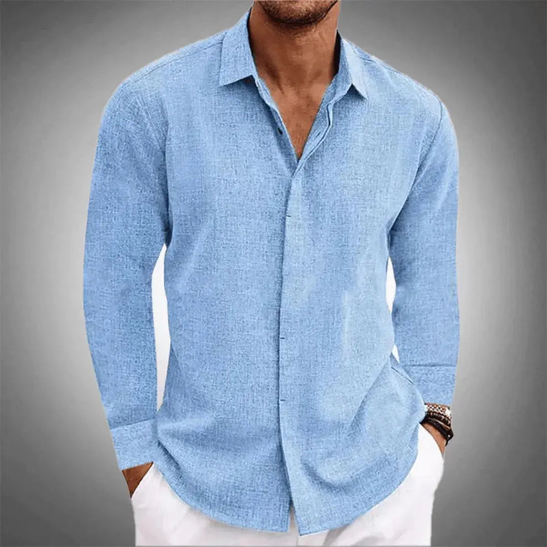 TEXTURED LINEN SHIRT FOR MEN