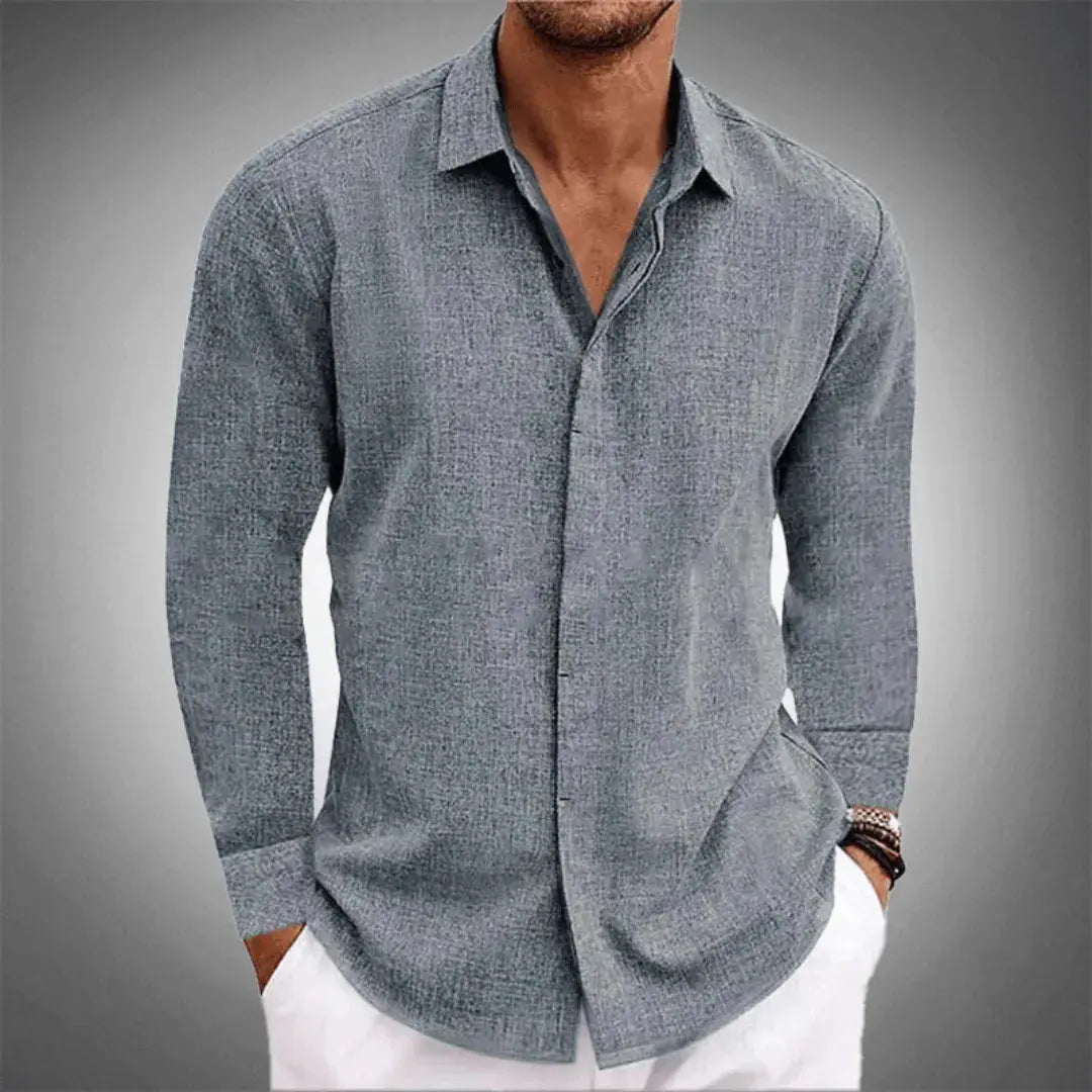 TEXTURED LINEN SHIRT FOR MEN
