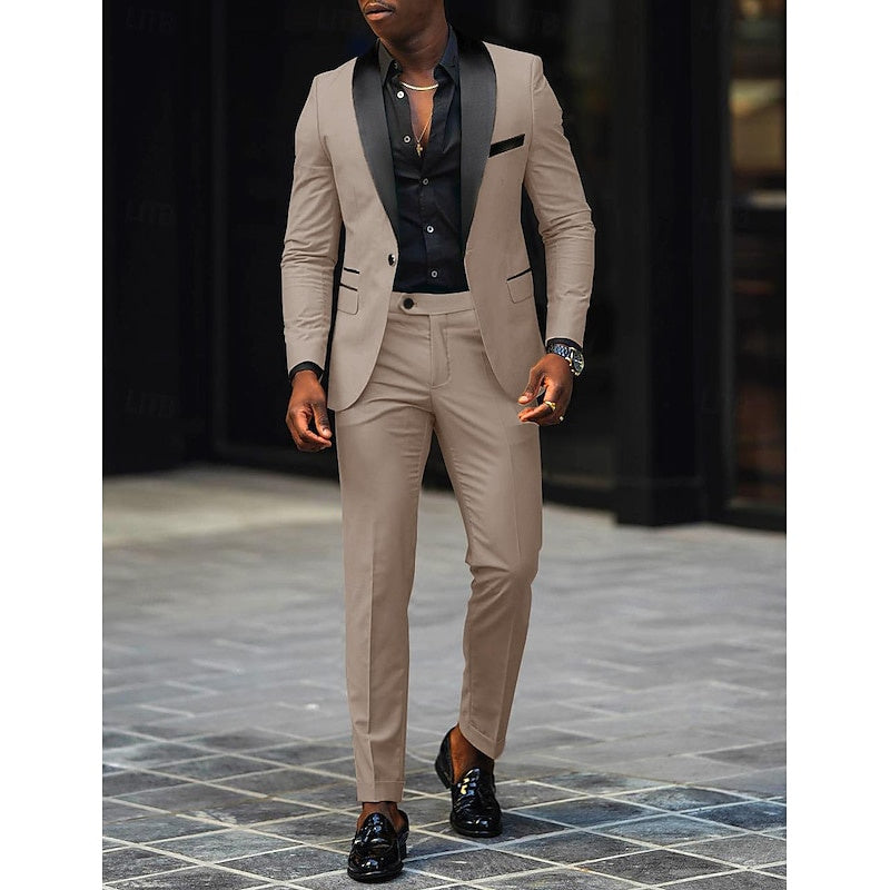 ONE-BUTTON SUIT FOR MEN