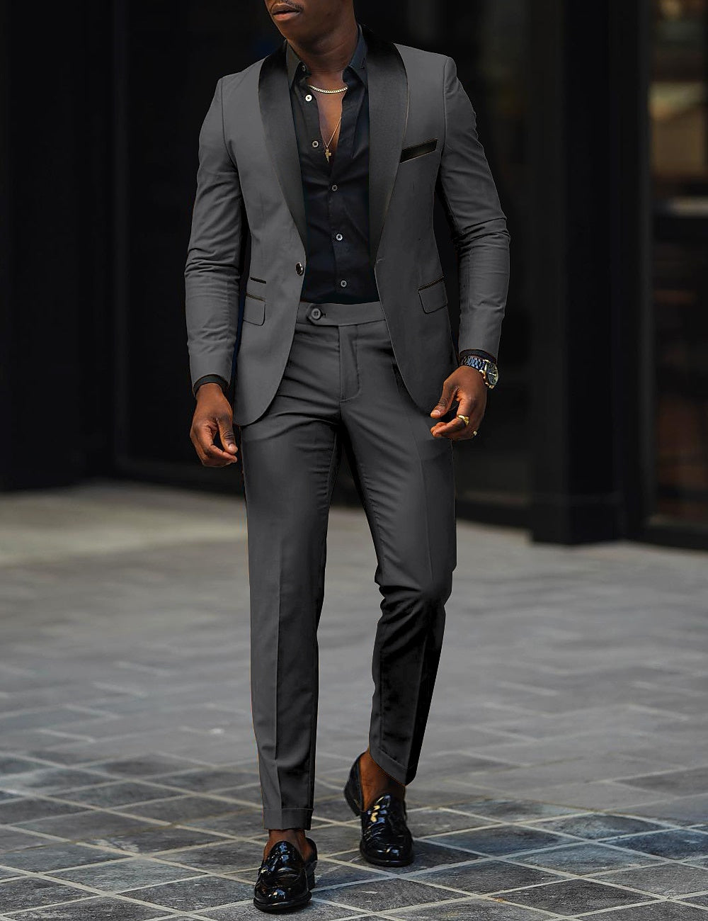 ONE-BUTTON SUIT FOR MEN