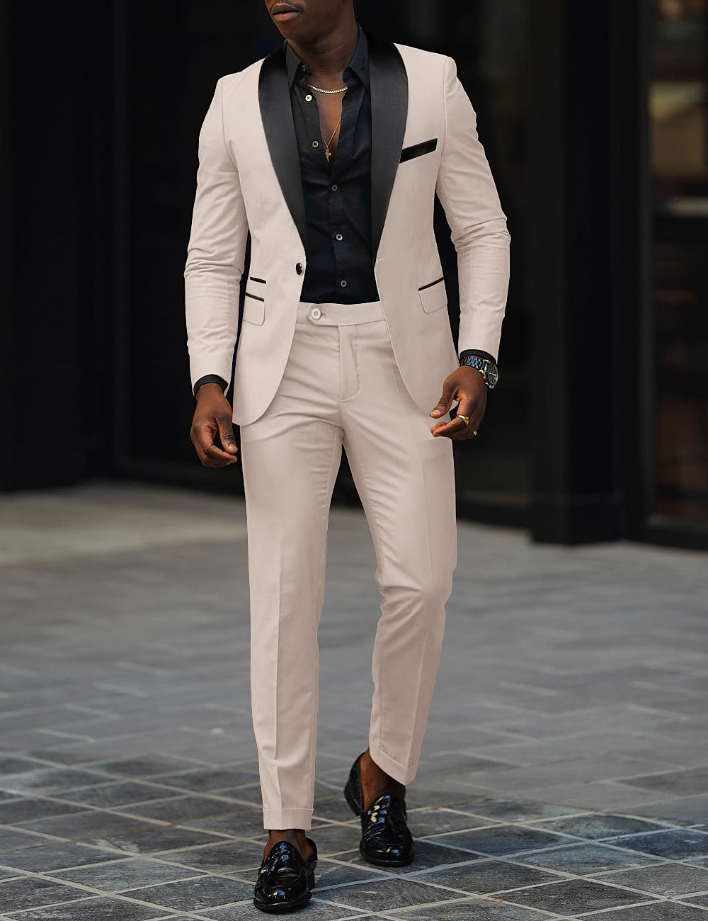 ONE-BUTTON SUIT FOR MEN