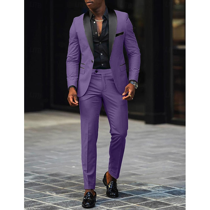 ONE-BUTTON SUIT FOR MEN