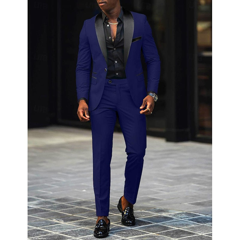 ONE-BUTTON SUIT FOR MEN
