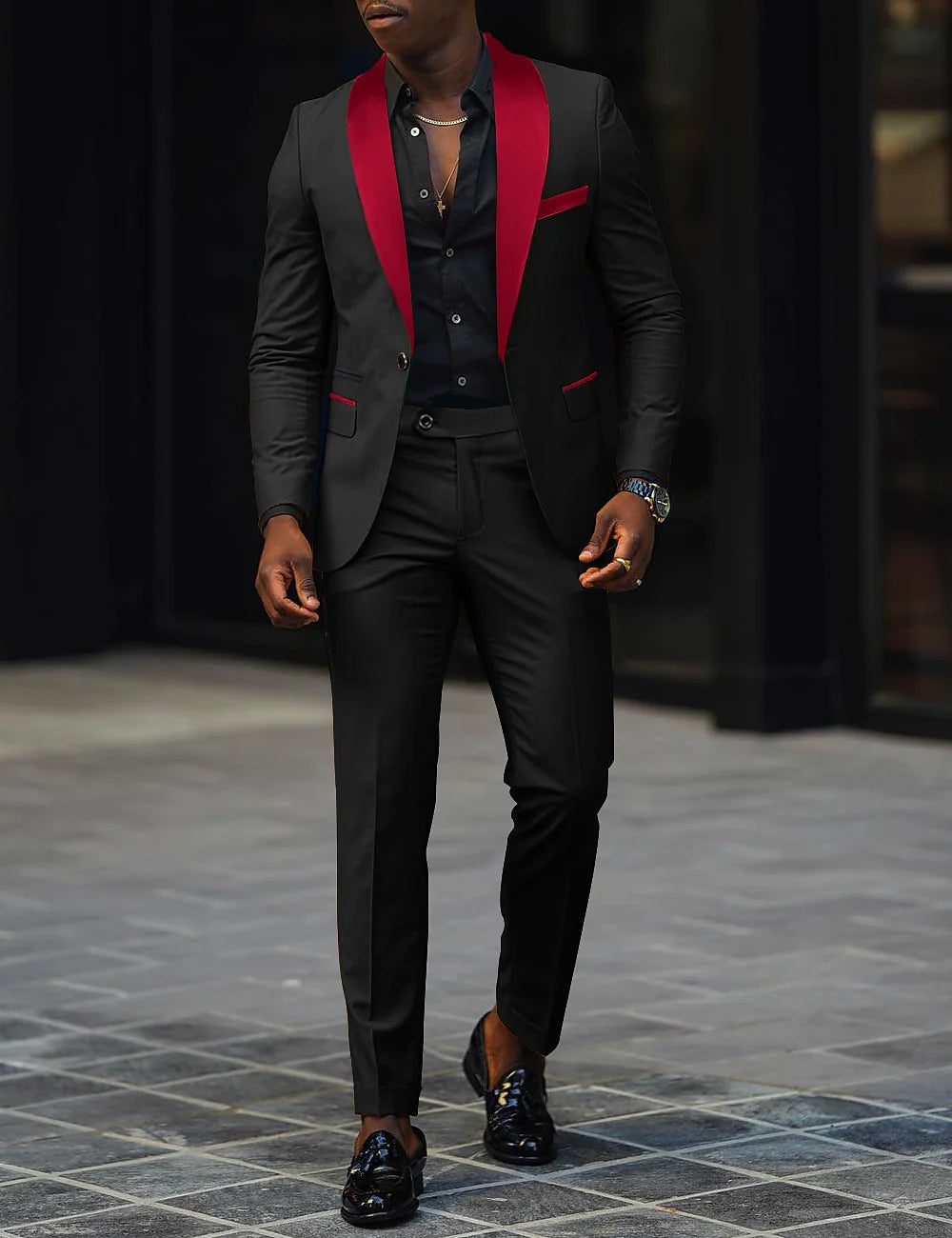 ONE-BUTTON SUIT FOR MEN