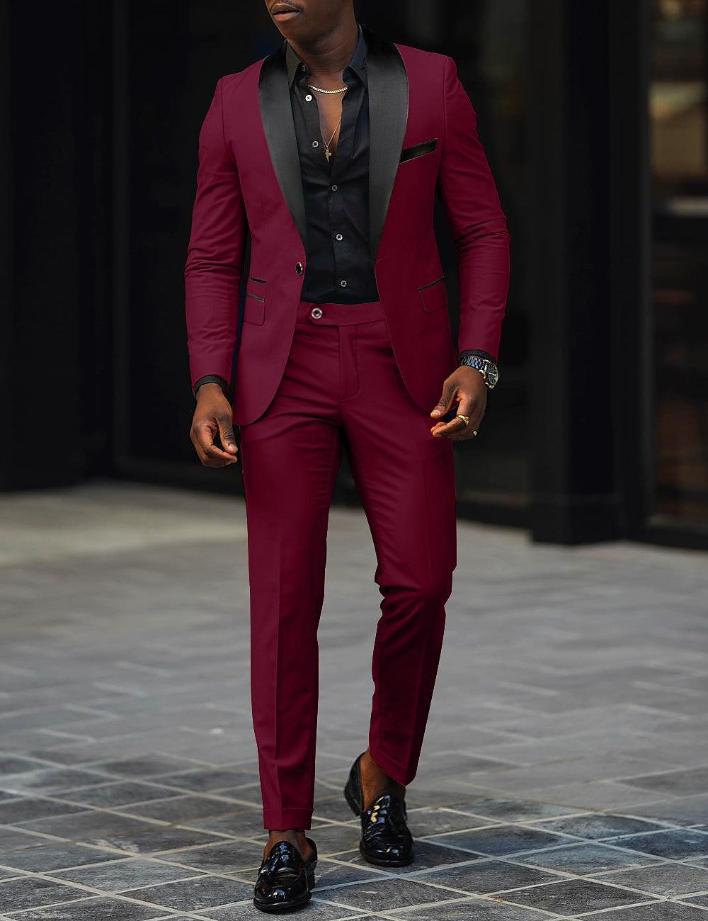 ONE-BUTTON SUIT FOR MEN