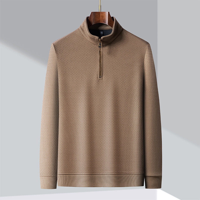 COPPER ZIP SILK PULLOVER FOR MEN
