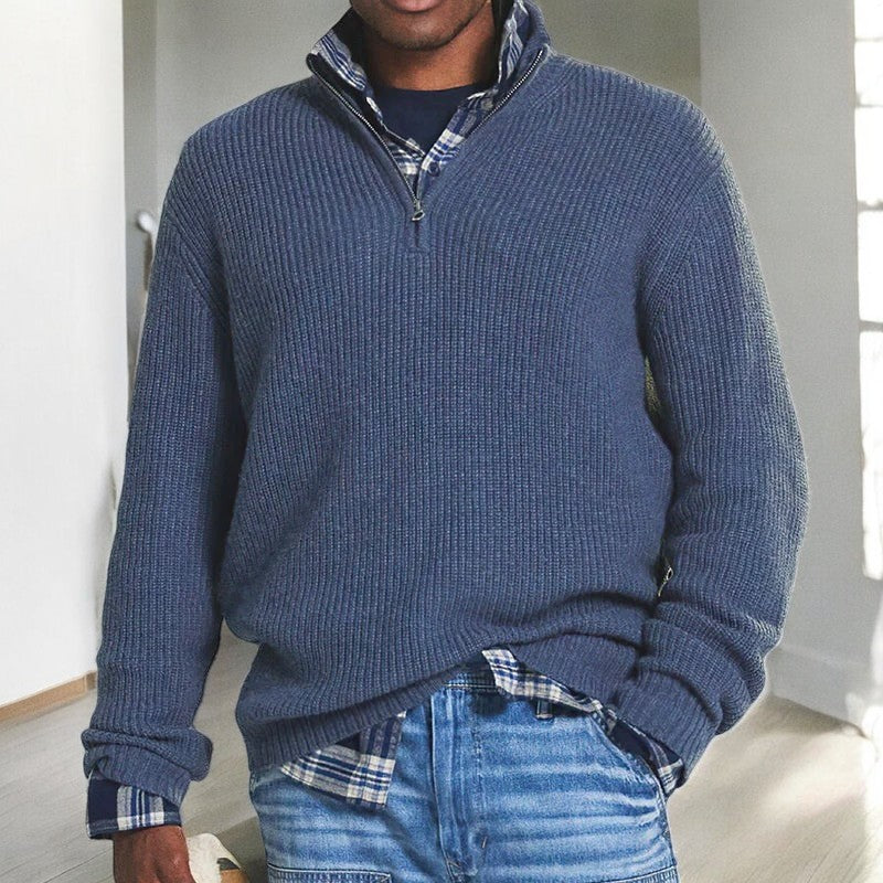 MINIMALIST HALF-ZIP SWEATER FOR MEN