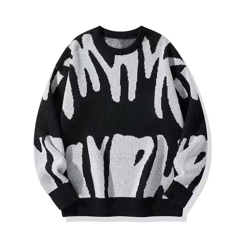 LETTER KNIT CREWNECK SWEATER FOR MEN