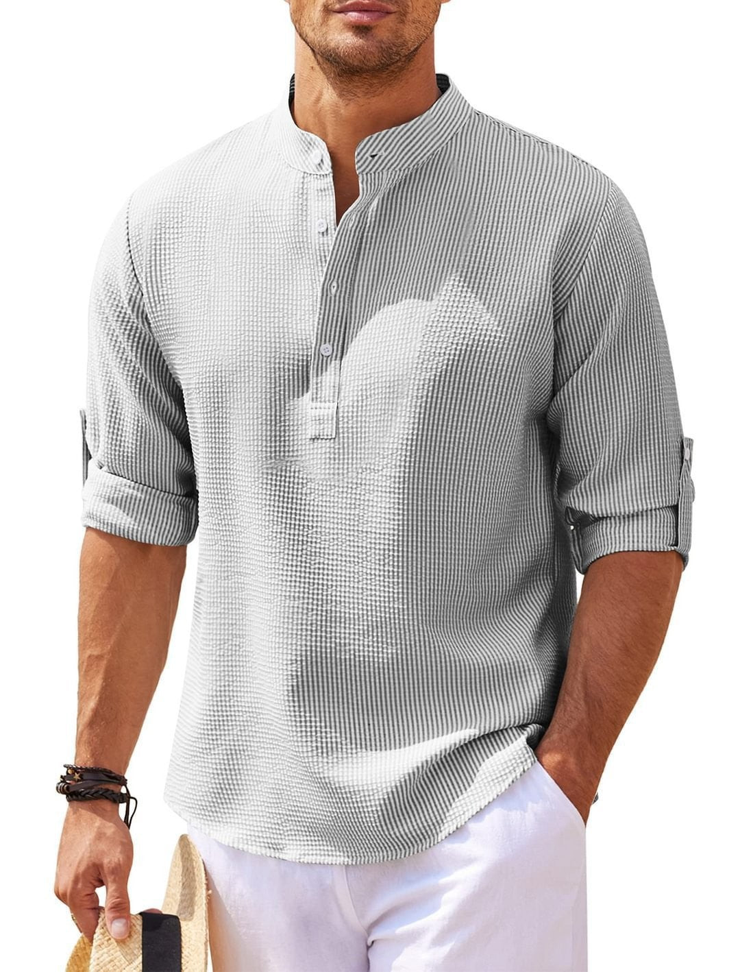 RELAXED CURVED HEM SHIRT FOR MEN