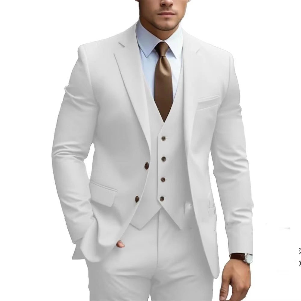 THREE PIECE BEIGE SUIT FOR MEN