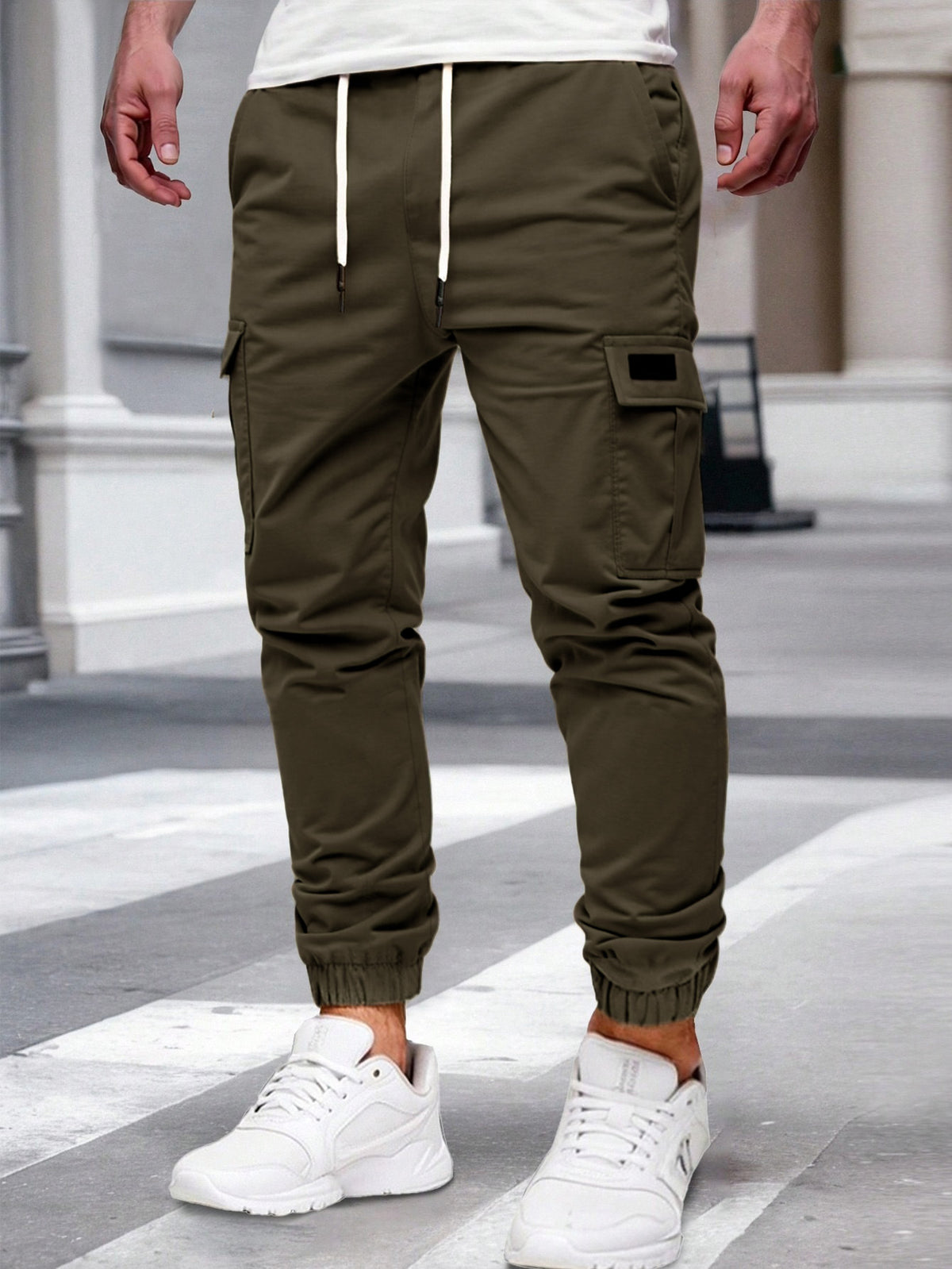 DRAWSTRING CARGO TROUSERS FOR MEN