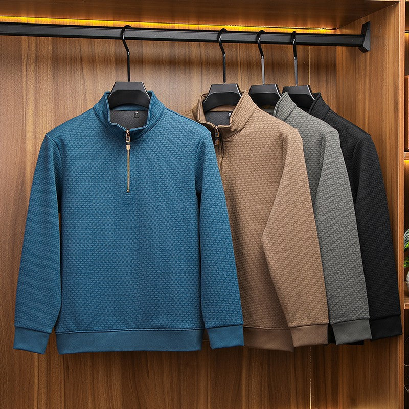 COPPER ZIP SILK PULLOVER FOR MEN