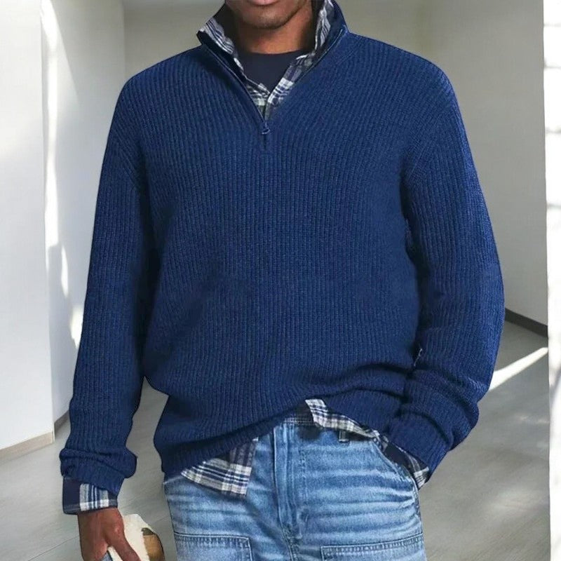 MINIMALIST HALF-ZIP SWEATER FOR MEN