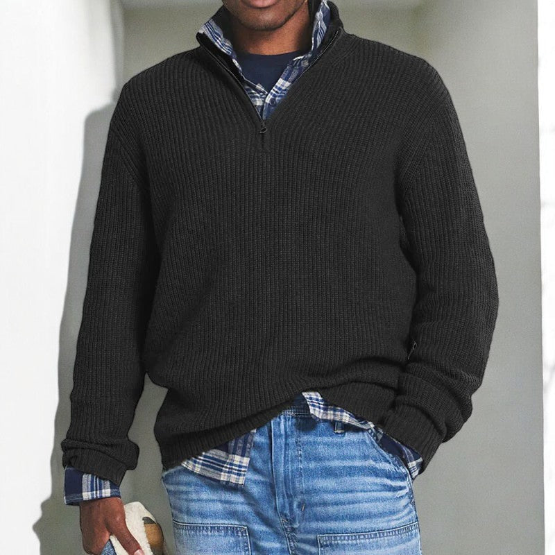 MINIMALIST HALF-ZIP SWEATER FOR MEN