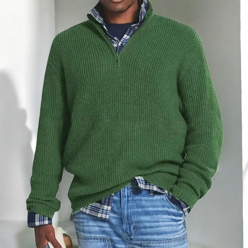 MINIMALIST HALF-ZIP SWEATER FOR MEN