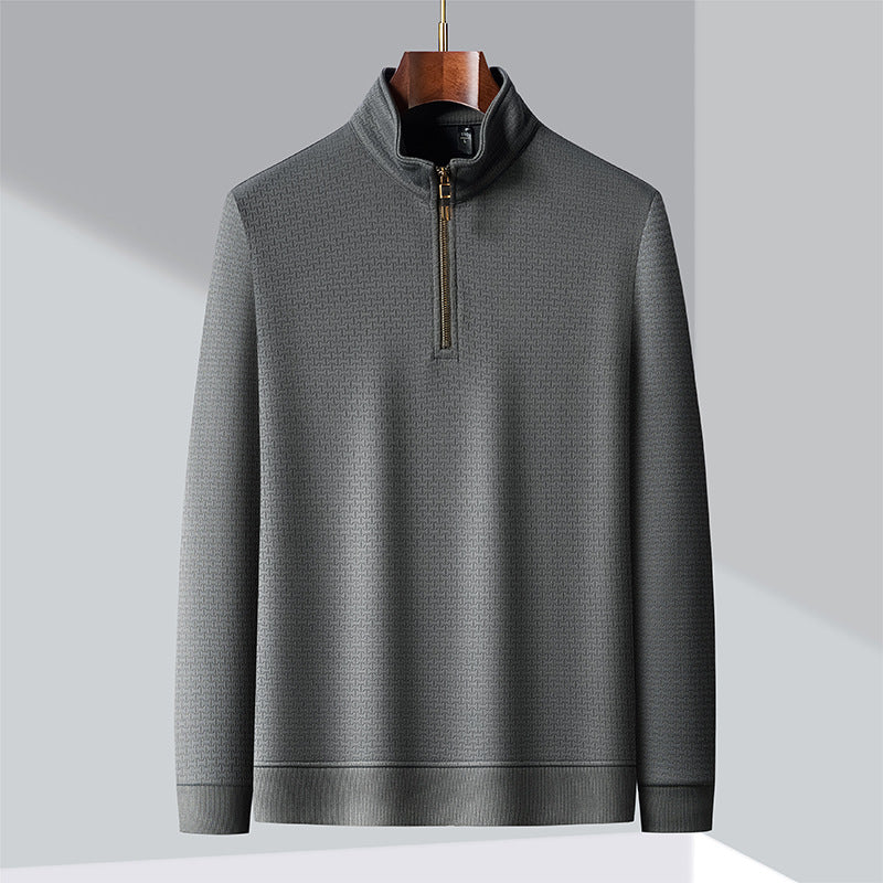 COPPER ZIP SILK PULLOVER FOR MEN