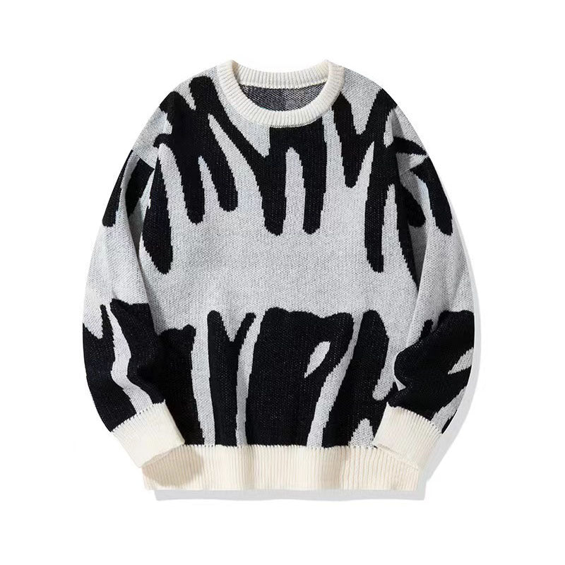 LETTER KNIT CREWNECK SWEATER FOR MEN