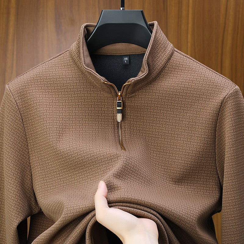 COPPER ZIP SILK PULLOVER FOR MEN