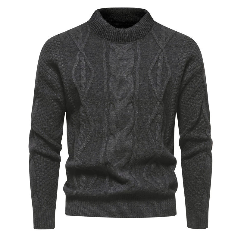 CABLE KNIT CREW NECK SWEATER FOR MEN