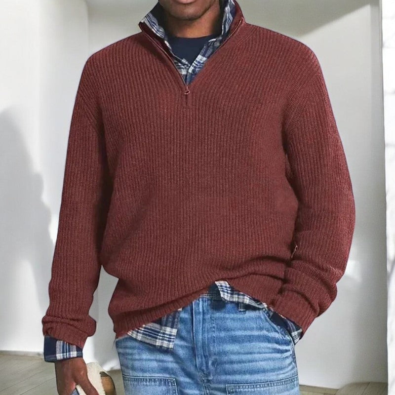 MINIMALIST HALF-ZIP SWEATER FOR MEN