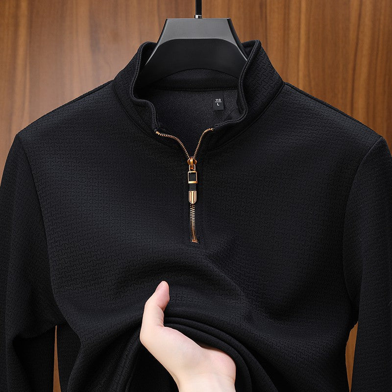 COPPER ZIP SILK PULLOVER FOR MEN
