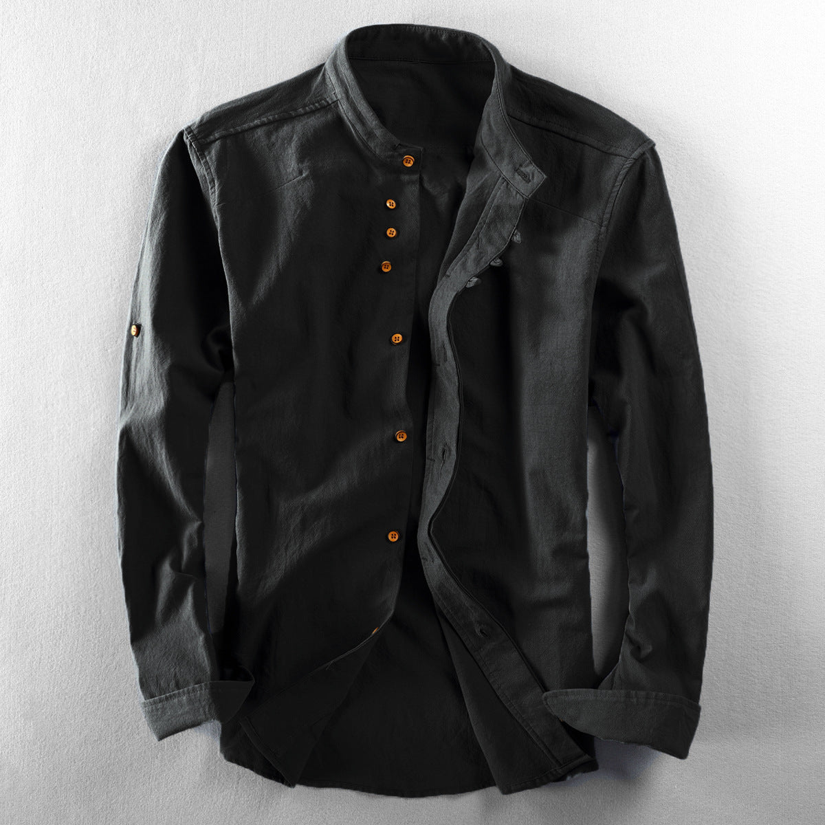 STAND COLLAR BUTTON SHIRT FOR MEN
