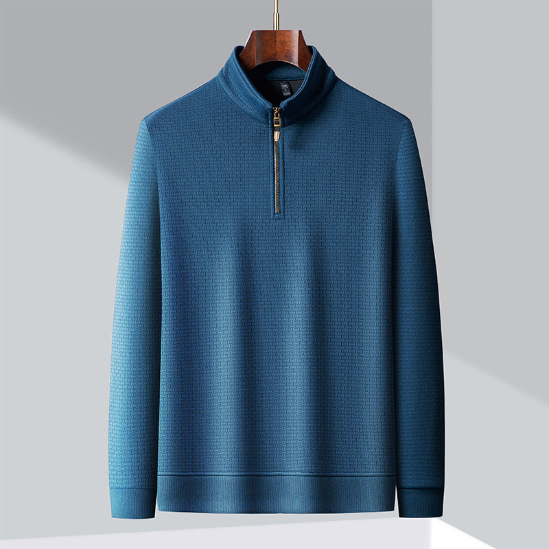 COPPER ZIP SILK PULLOVER FOR MEN