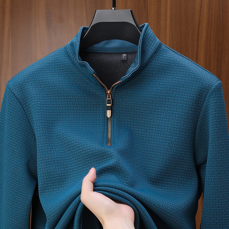 COPPER ZIP SILK PULLOVER FOR MEN