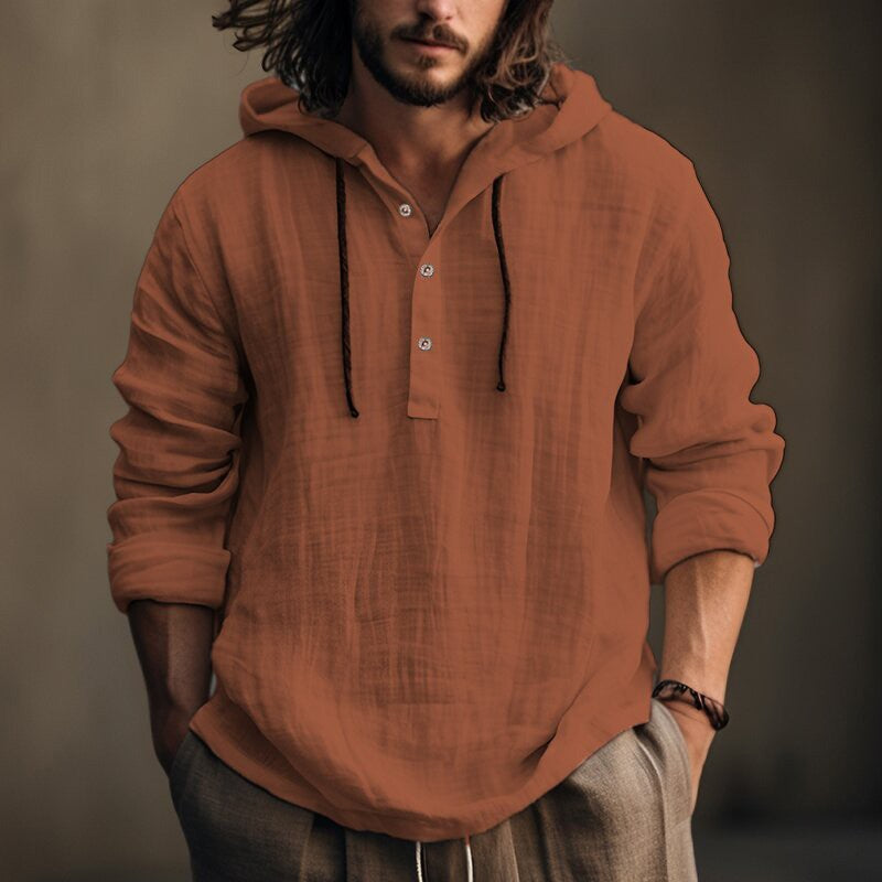RELAXED HOODED SHIRT FOR MEN
