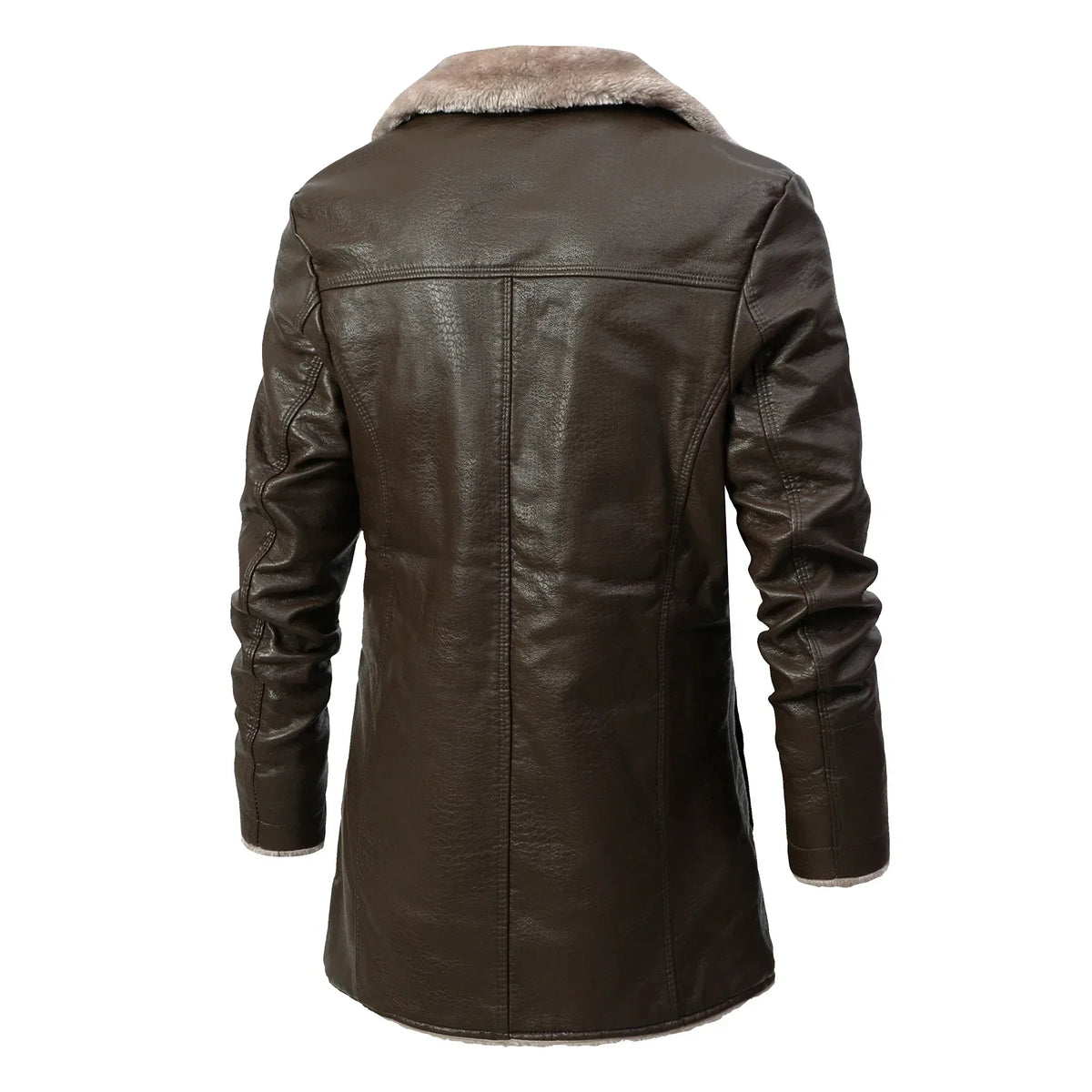 FAUX FUR LINED LONG COAT FOR MEN