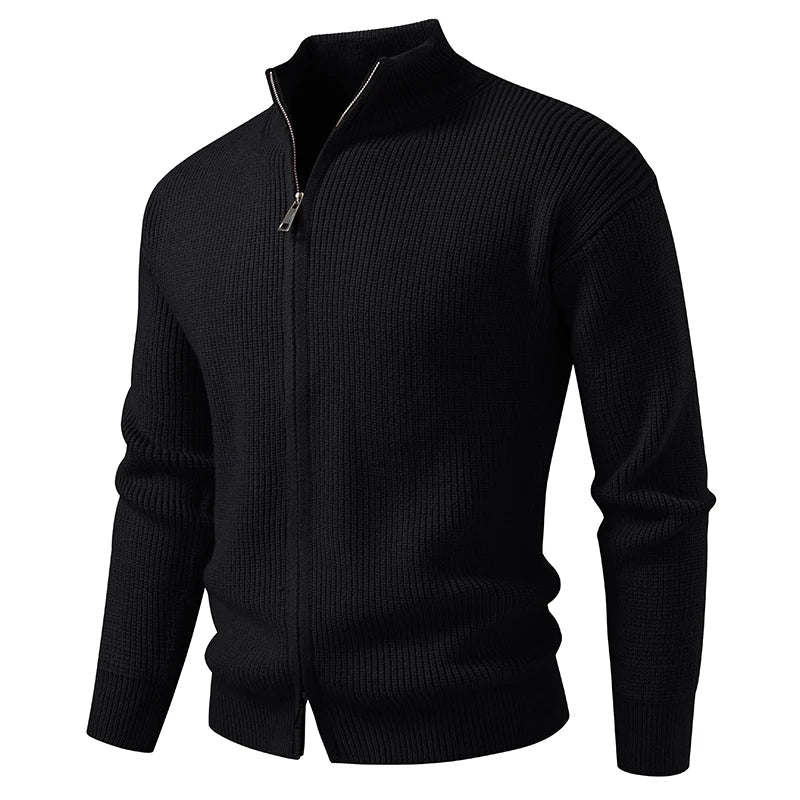 TEXTURED KNIT ZIP GILET FOR MEN