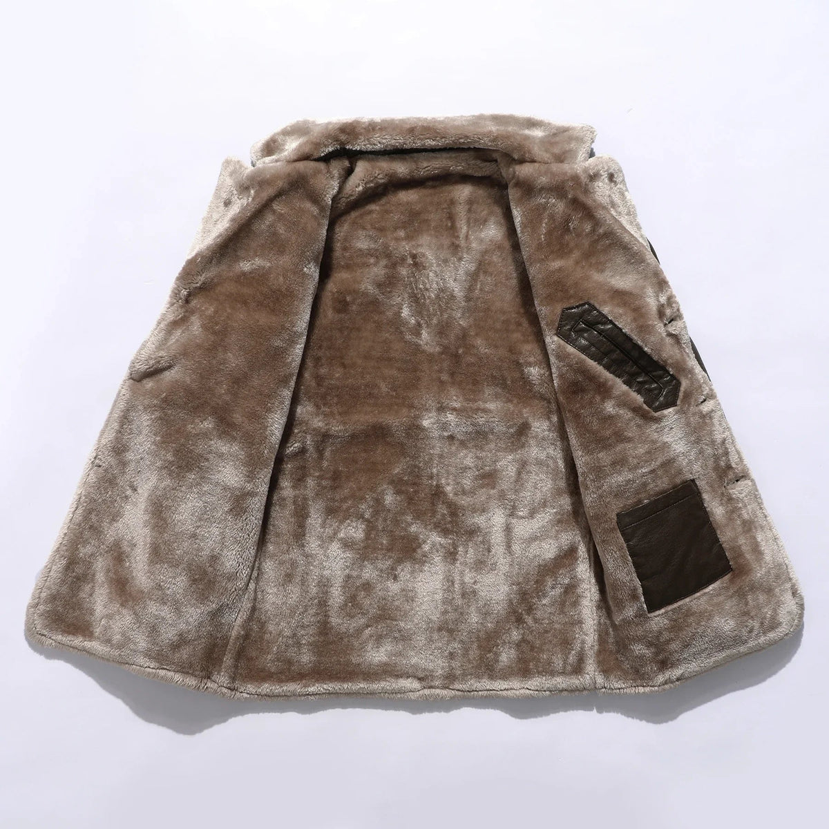 FAUX FUR LINED LONG COAT FOR MEN