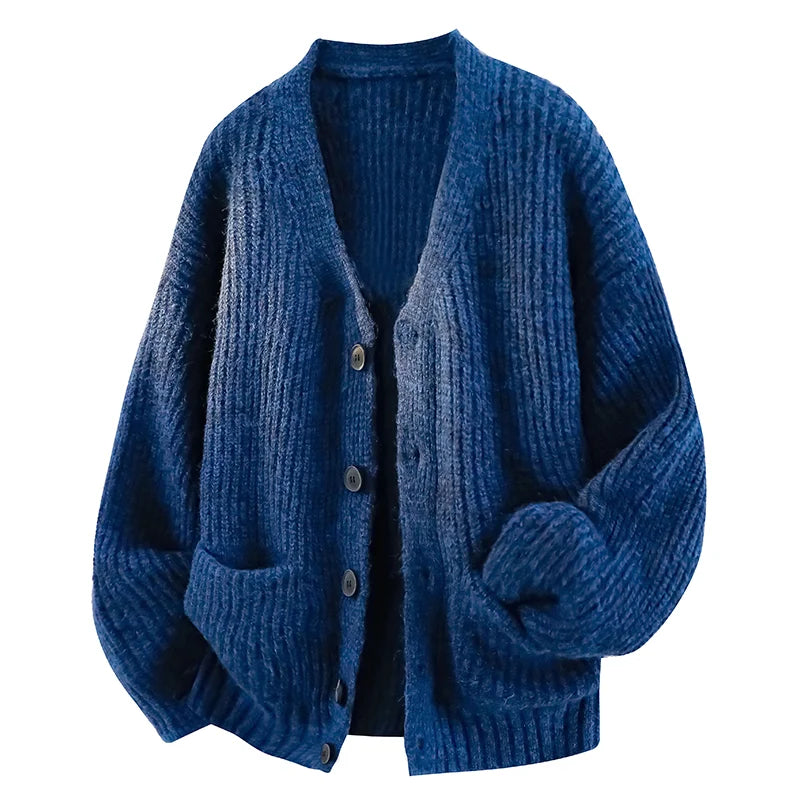 OVERSIZED V NECK CARDIGAN FOR MEN