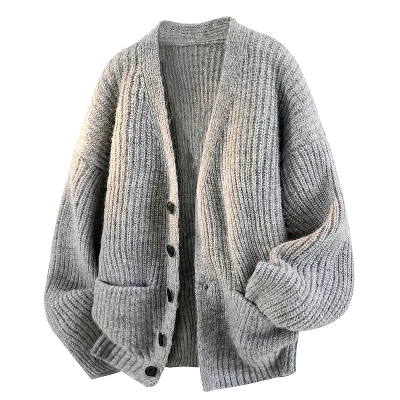 OVERSIZED V NECK CARDIGAN FOR MEN