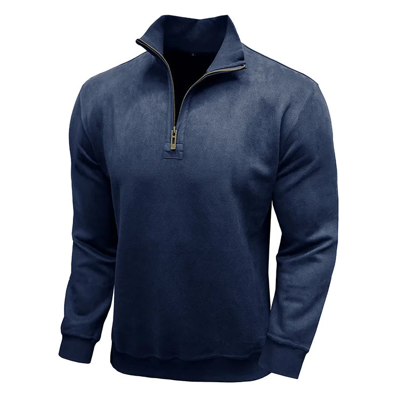 STAND COLLAR ZIP SWEATER FOR MEN