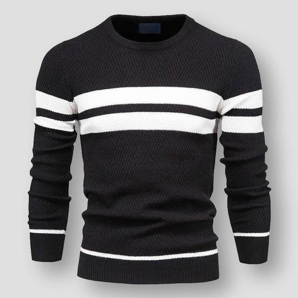 STRIPED KNIT CREWNECK SWEATER FOR MEN