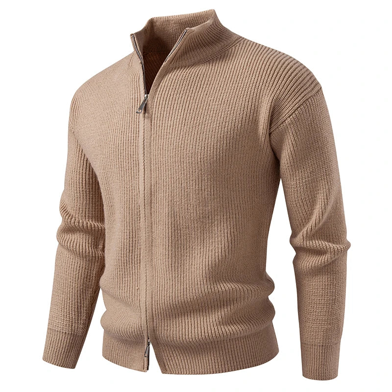 TEXTURED KNIT ZIP GILET FOR MEN