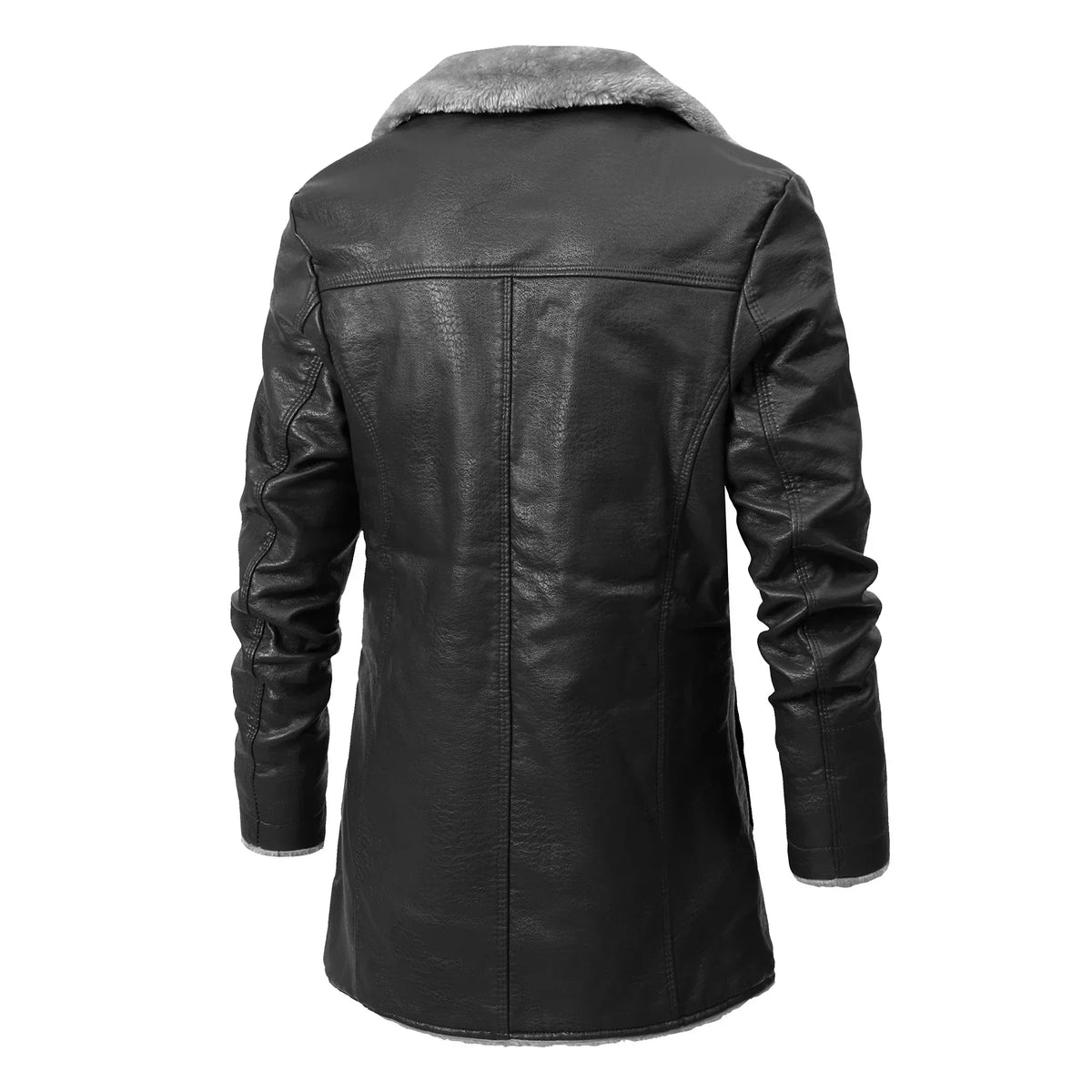 FAUX FUR LINED LONG COAT FOR MEN