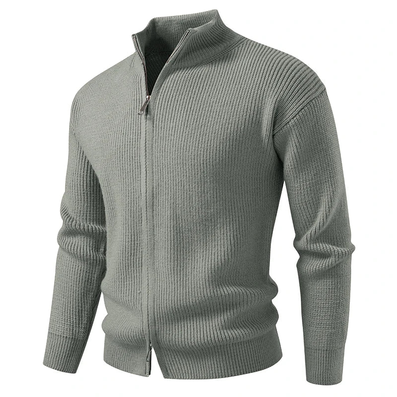 TEXTURED KNIT ZIP GILET FOR MEN