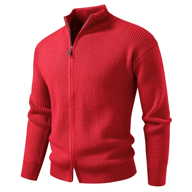 TEXTURED KNIT ZIP GILET FOR MEN