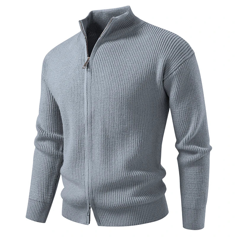 TEXTURED KNIT ZIP GILET FOR MEN