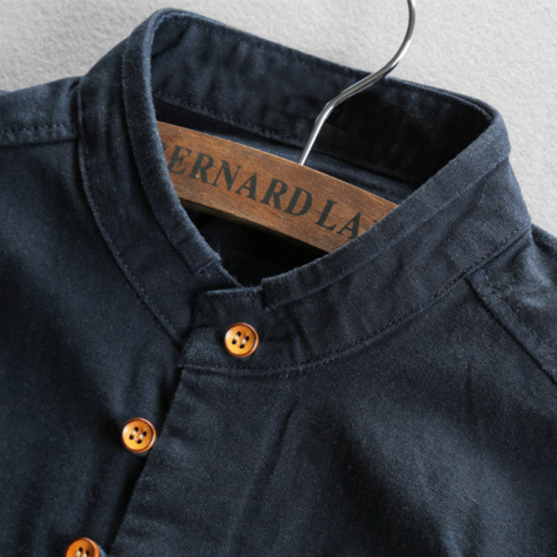 STAND COLLAR BUTTON SHIRT FOR MEN