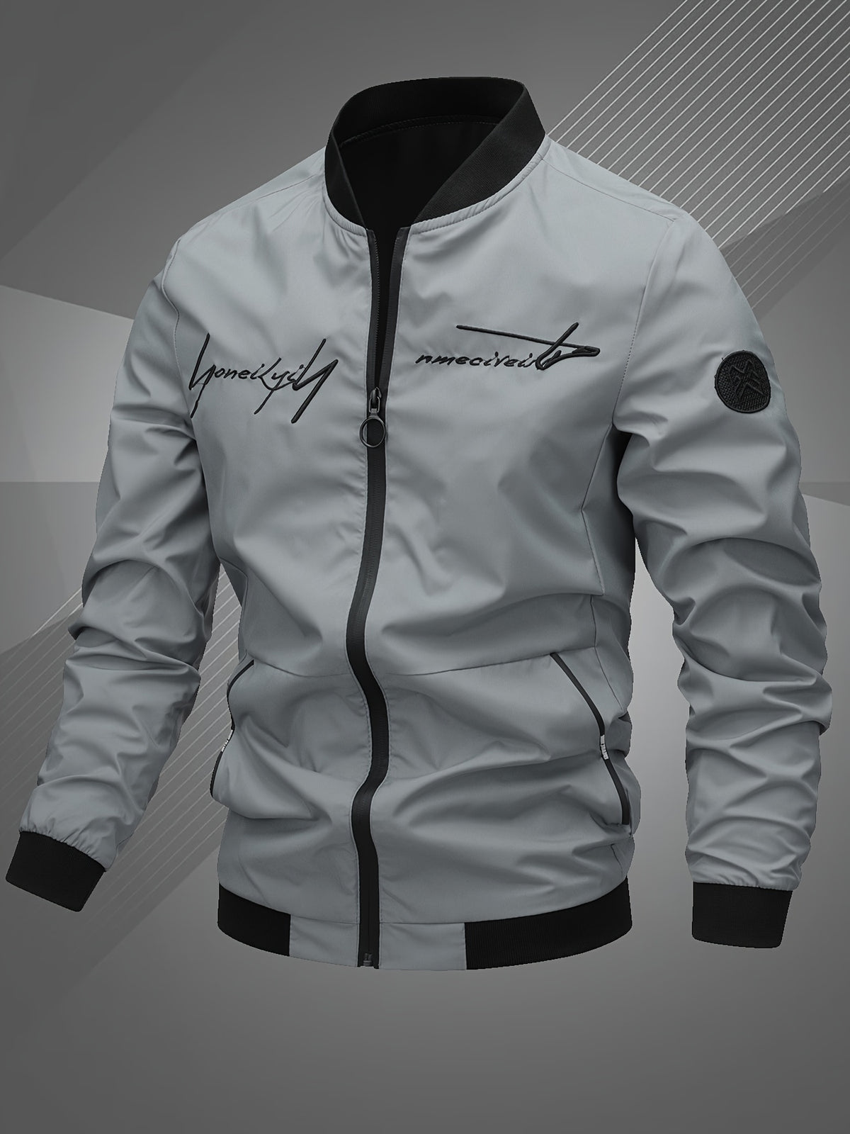 EMBROIDERED BASEBALL JACKET FOR MEN