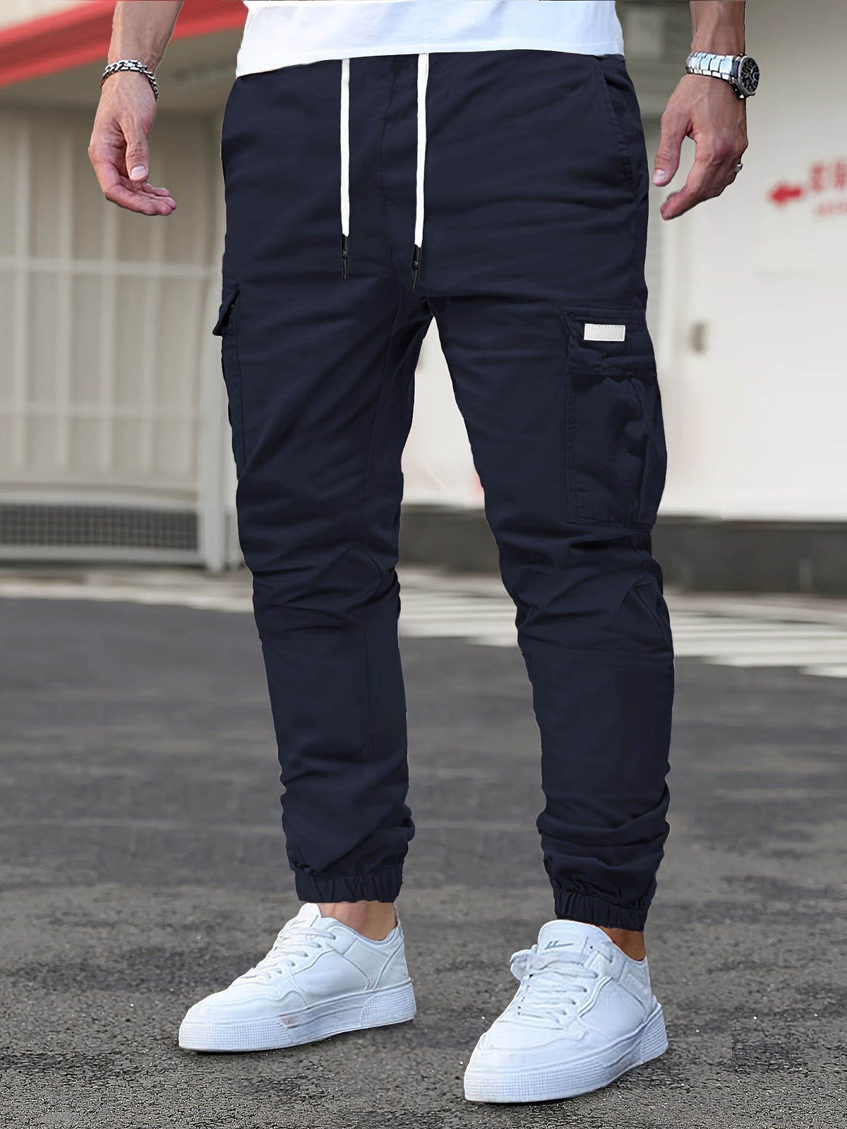 DRAWSTRING CARGO TROUSERS FOR MEN