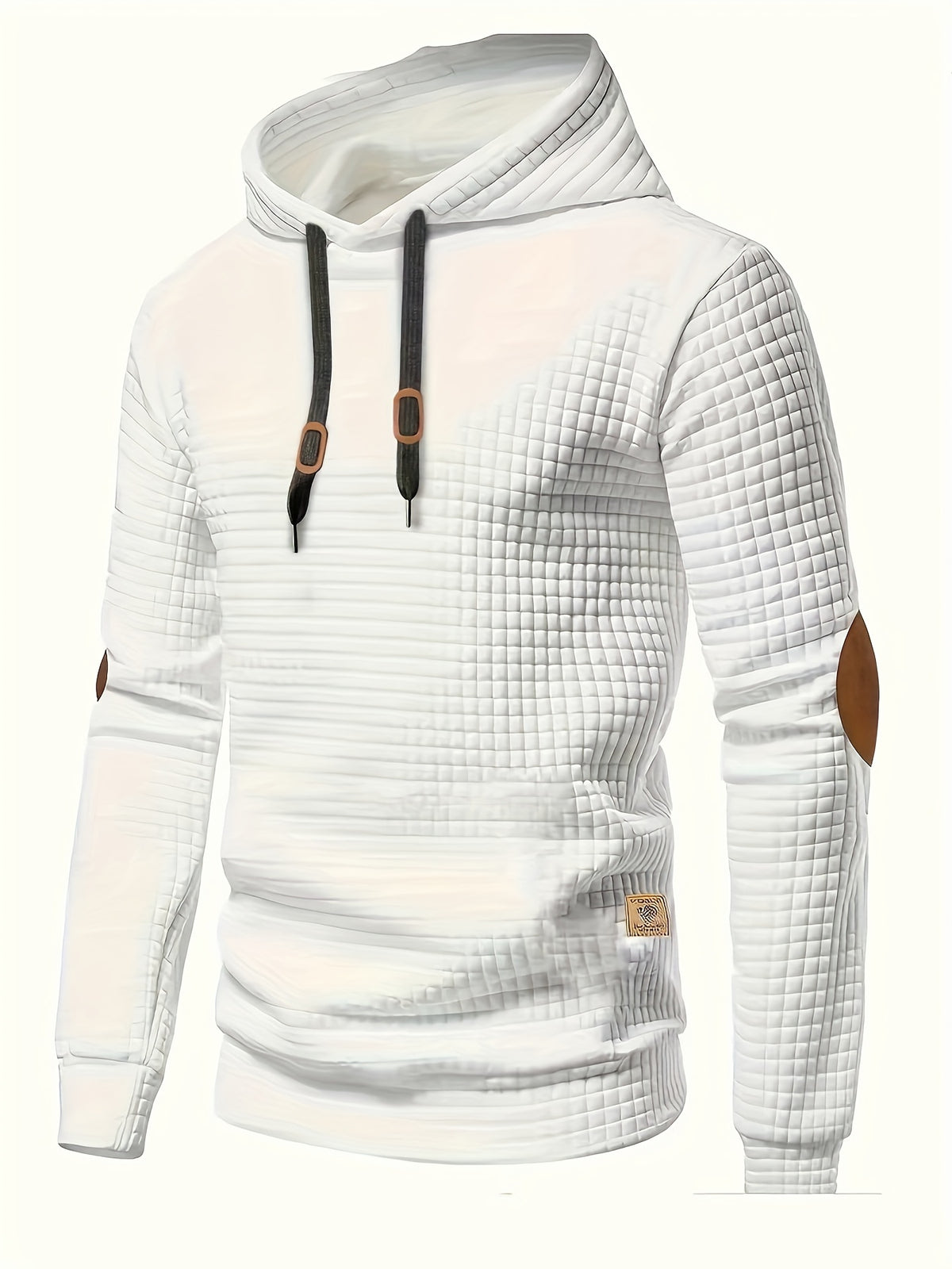 CHECKERED HOODED KNIT SWEATSHIRT FOR MEN